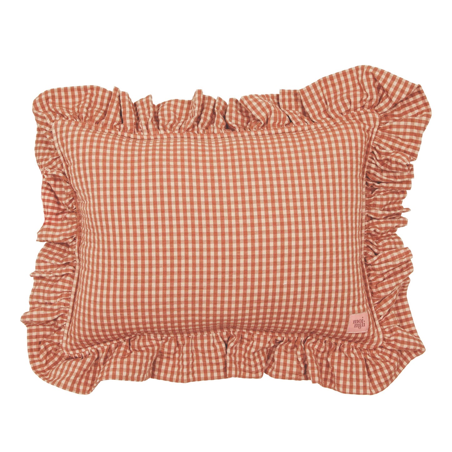 "Rusty Check" Pillow with Frill