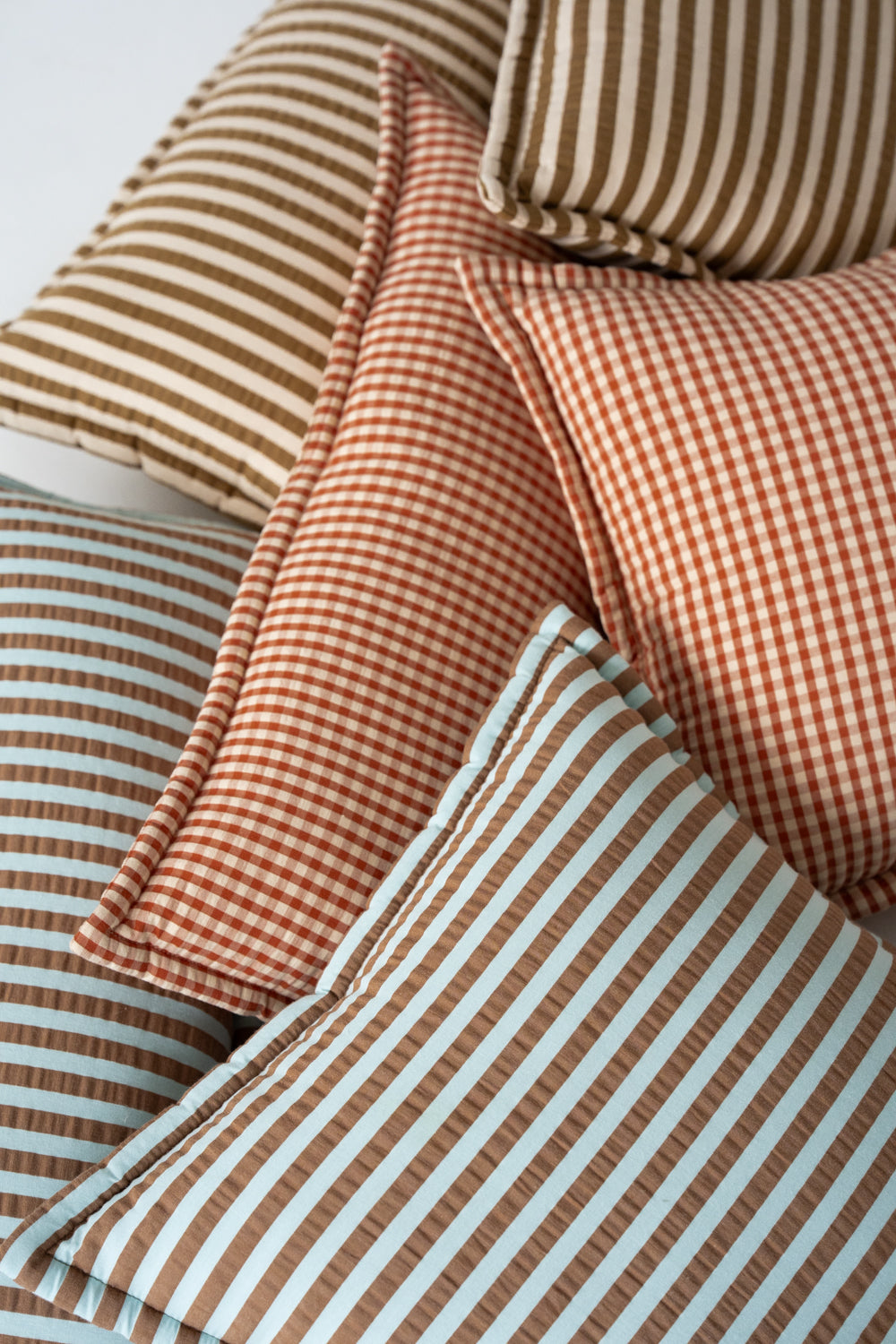 "Blue and Brown Stripes" Bolster Pillow