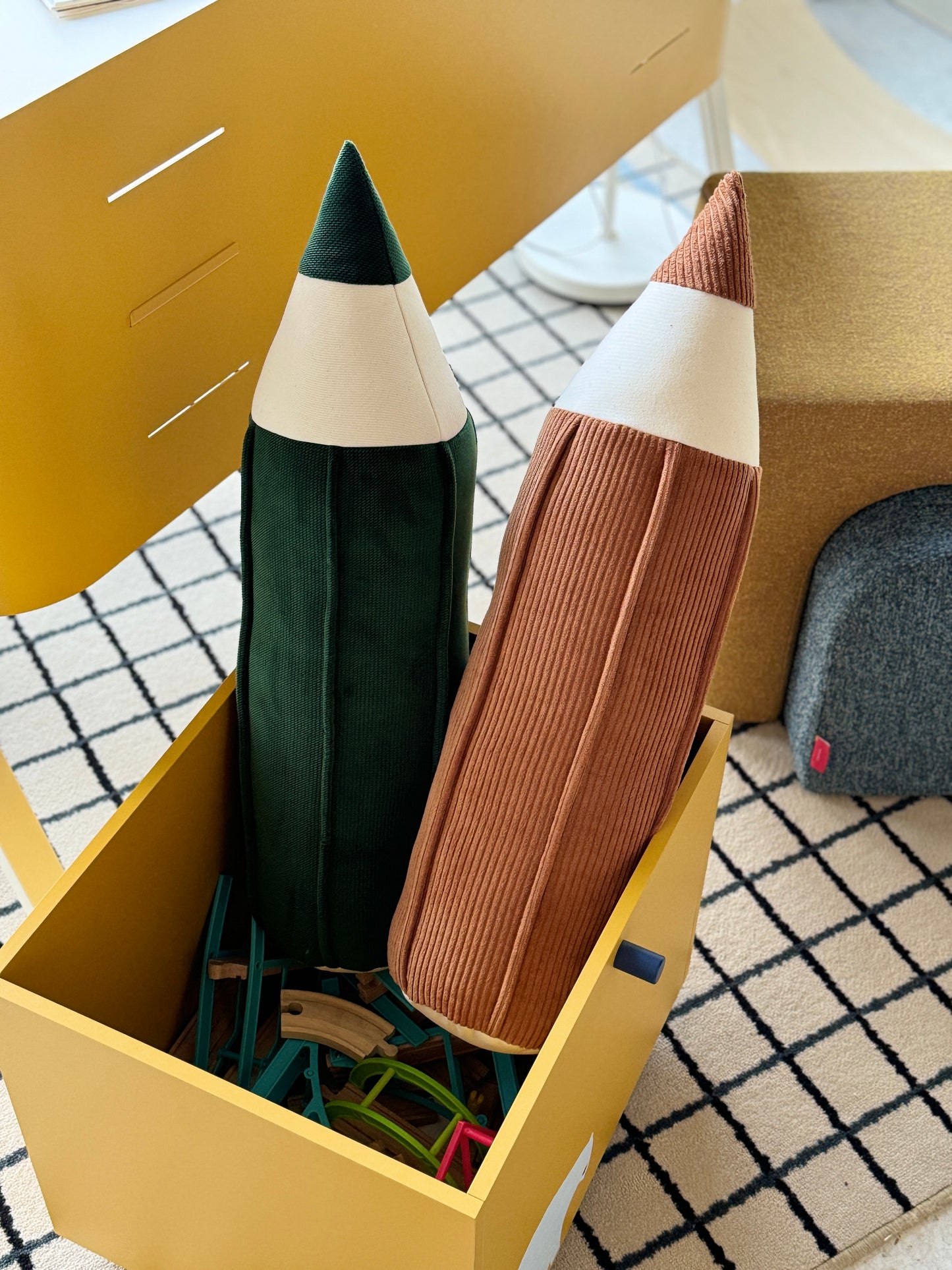 "Green" Velvet Crayon Pillow