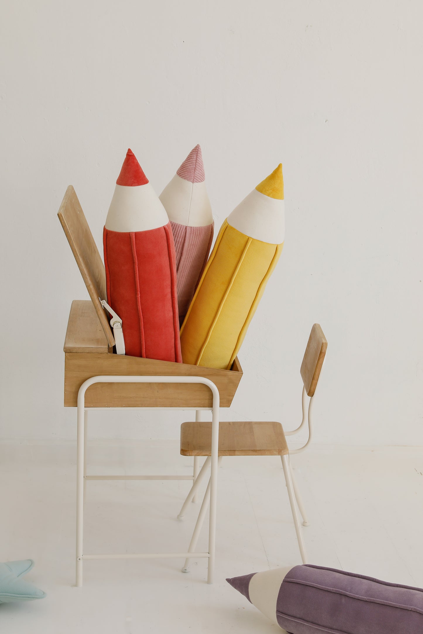 "Coral" Velvet Crayon Pillow