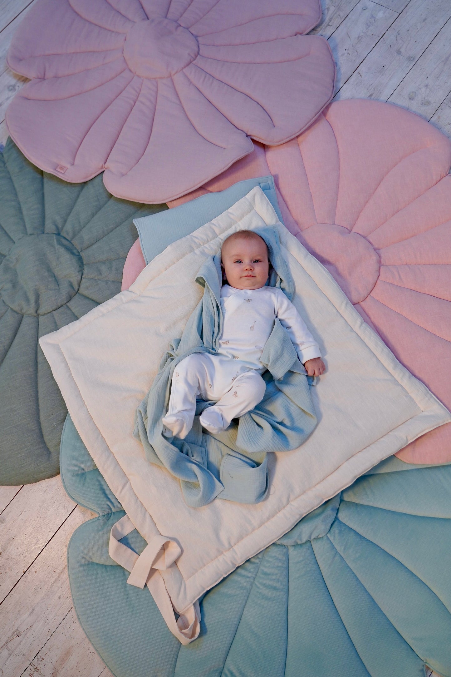 "Sand" Linen Flower Baby Horn