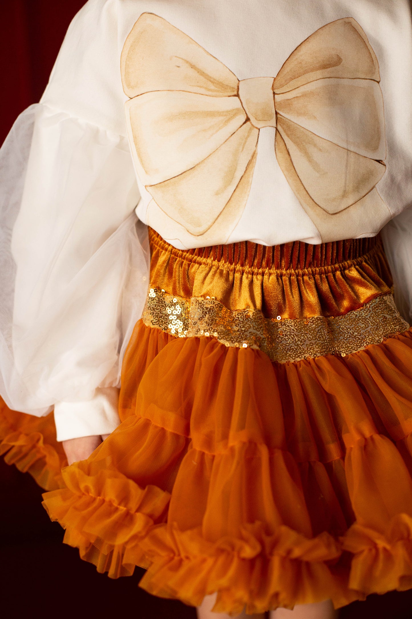"Gold Sequins" Tulle Skirt