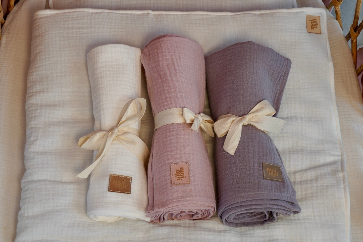 "Cream" Muslin Nappies (Set of 2)
