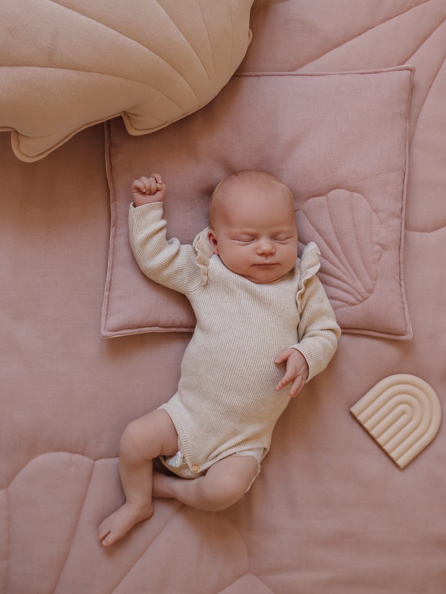 Linen "Powder Pink" Shell Child Cover Set (Large)