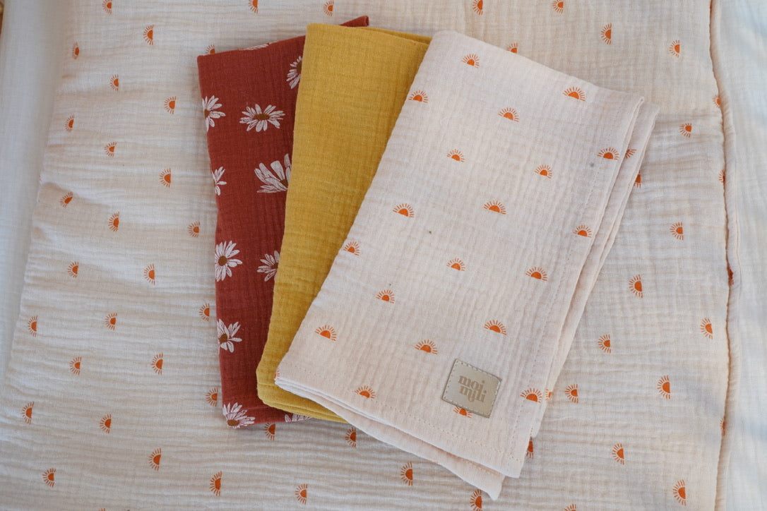 "Ochre" Muslin Nappies (Set of 2)