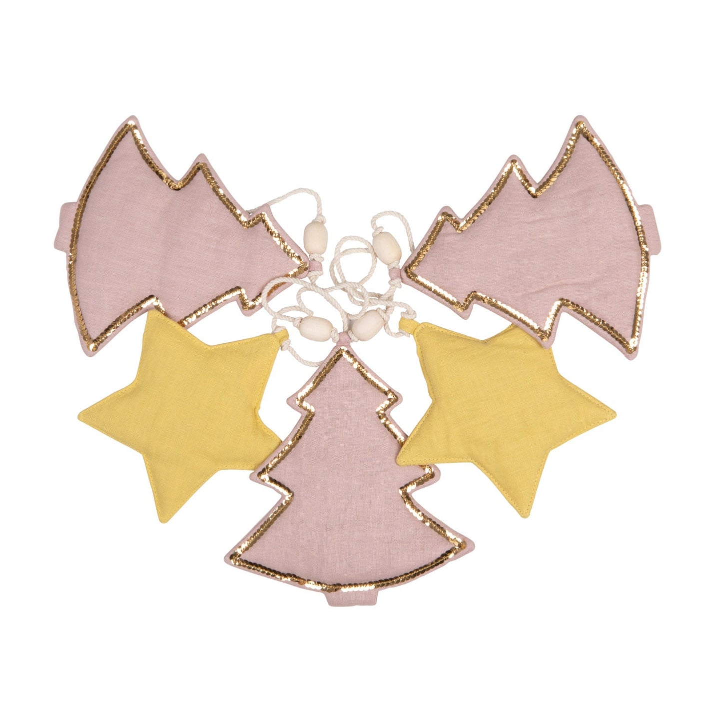 Linen “Pink Christmas Tree” Garland