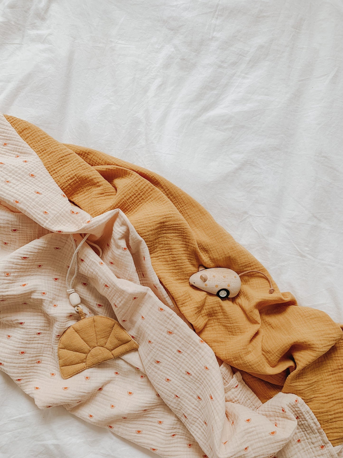 Muslin "Ochre" Baby Swaddle Blanket