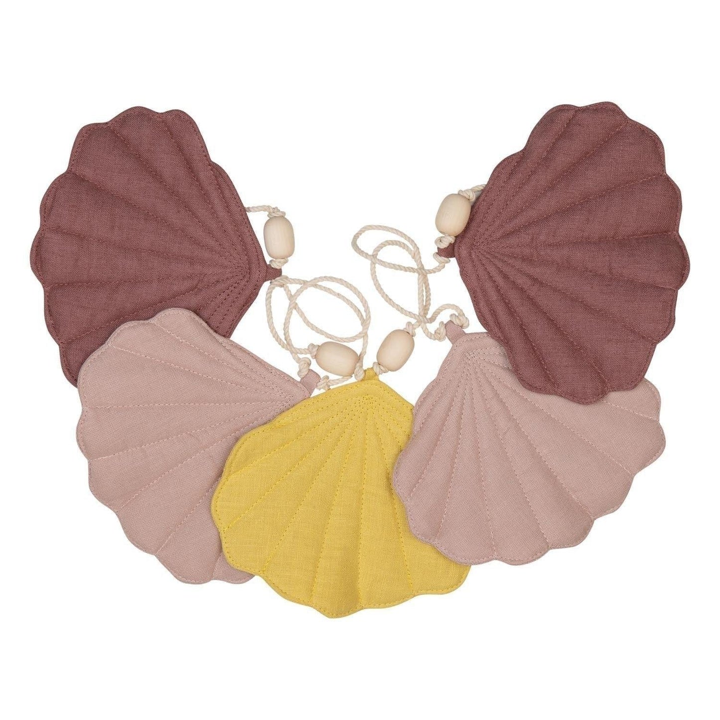 “Marsala” Linen Garland with Shells