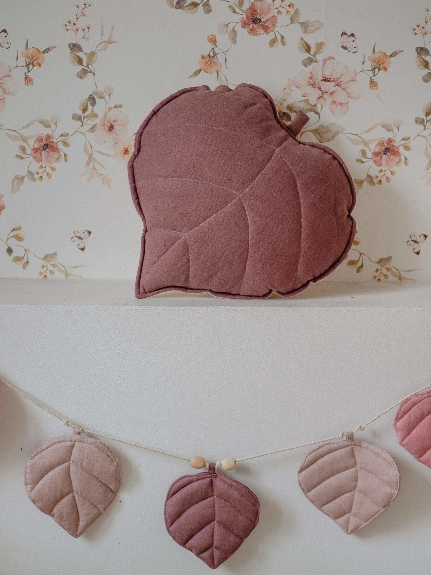 “Marsala” Linen Leaf Pillow