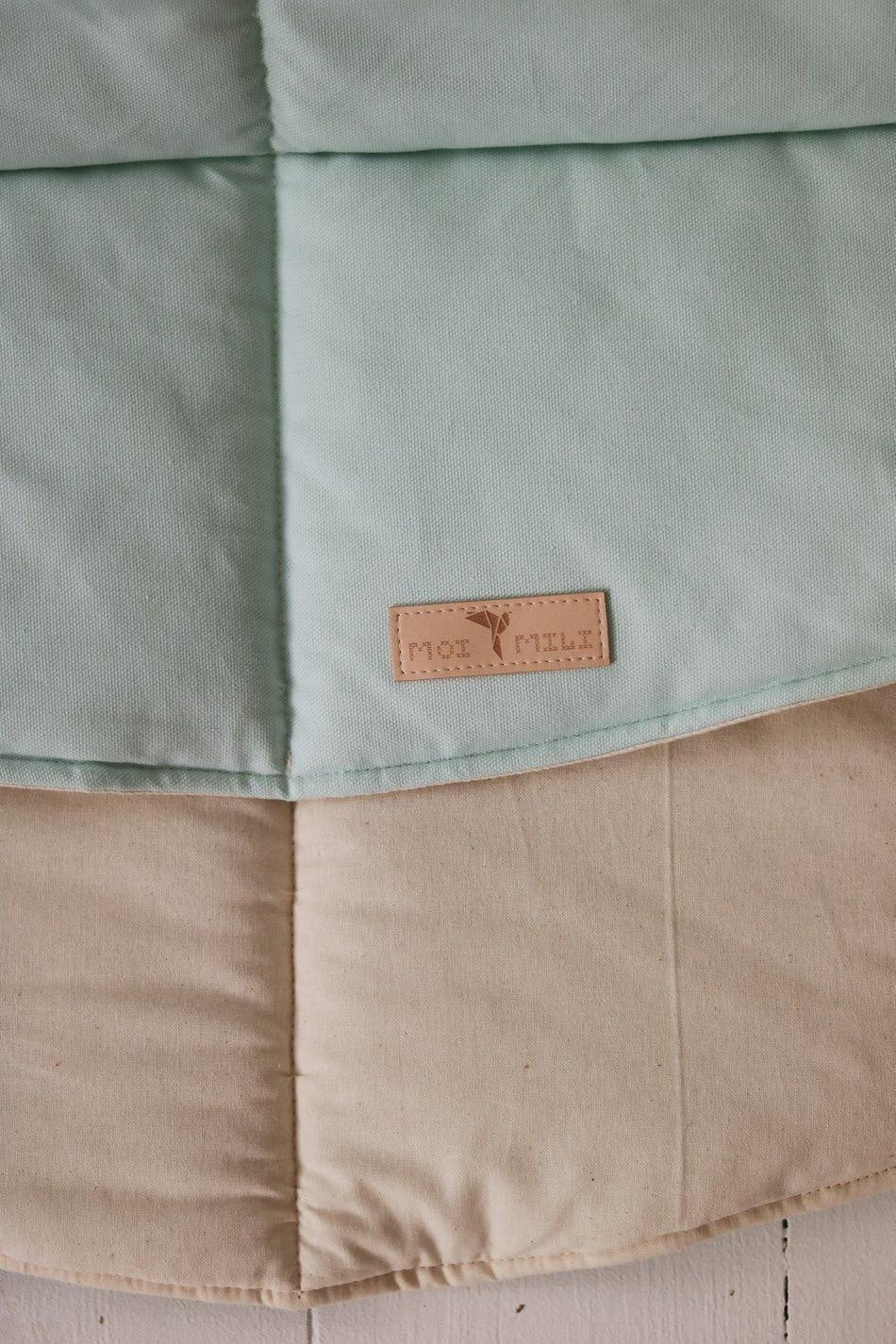 “Mint and Beige” Round Cotton Mat