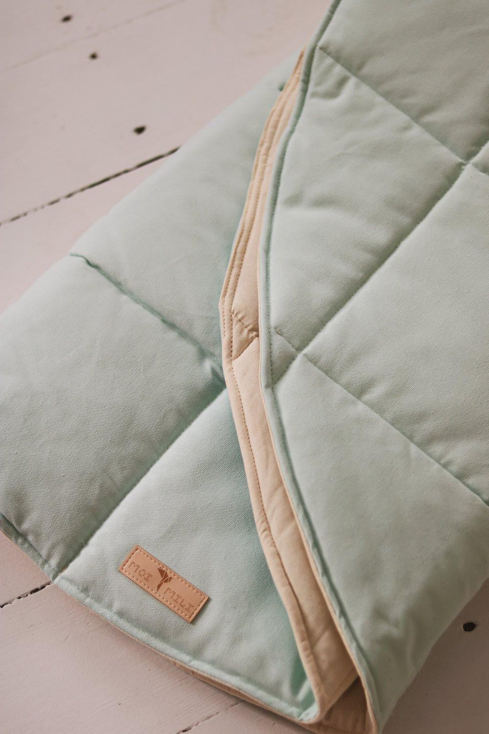 “Mint and Beige” Round Cotton Mat