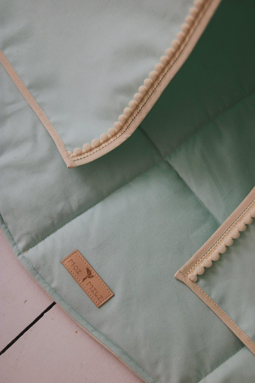 “Mint and Beige” Round Cotton Mat - Moi Mili