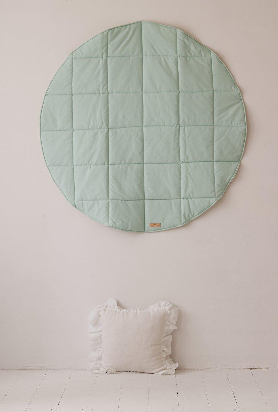 “Mint and Beige” Round Cotton Mat