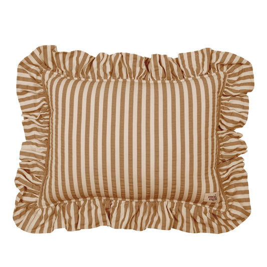 "Olive Stripes" Pillow with Frill