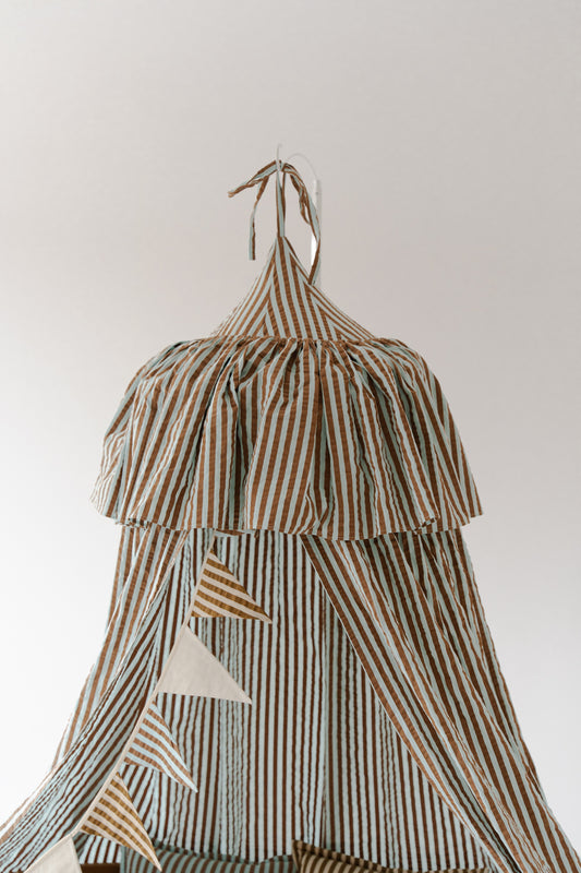 "Blue and Brown Stripes" Ruffle