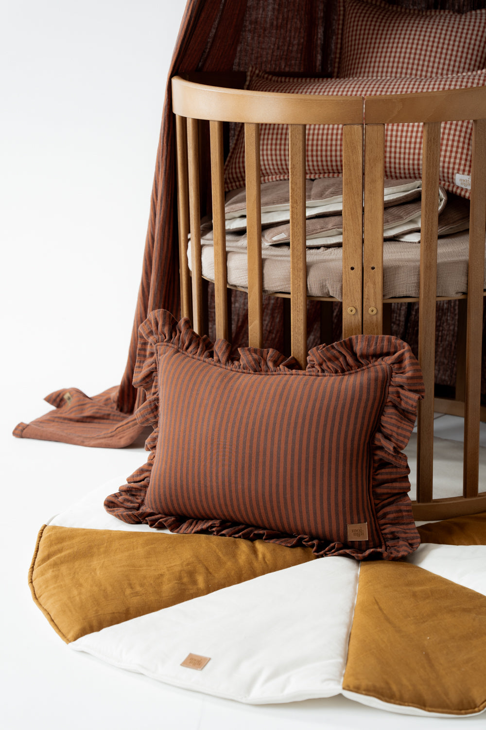 "Rusty Stripes" Pillow with Frill