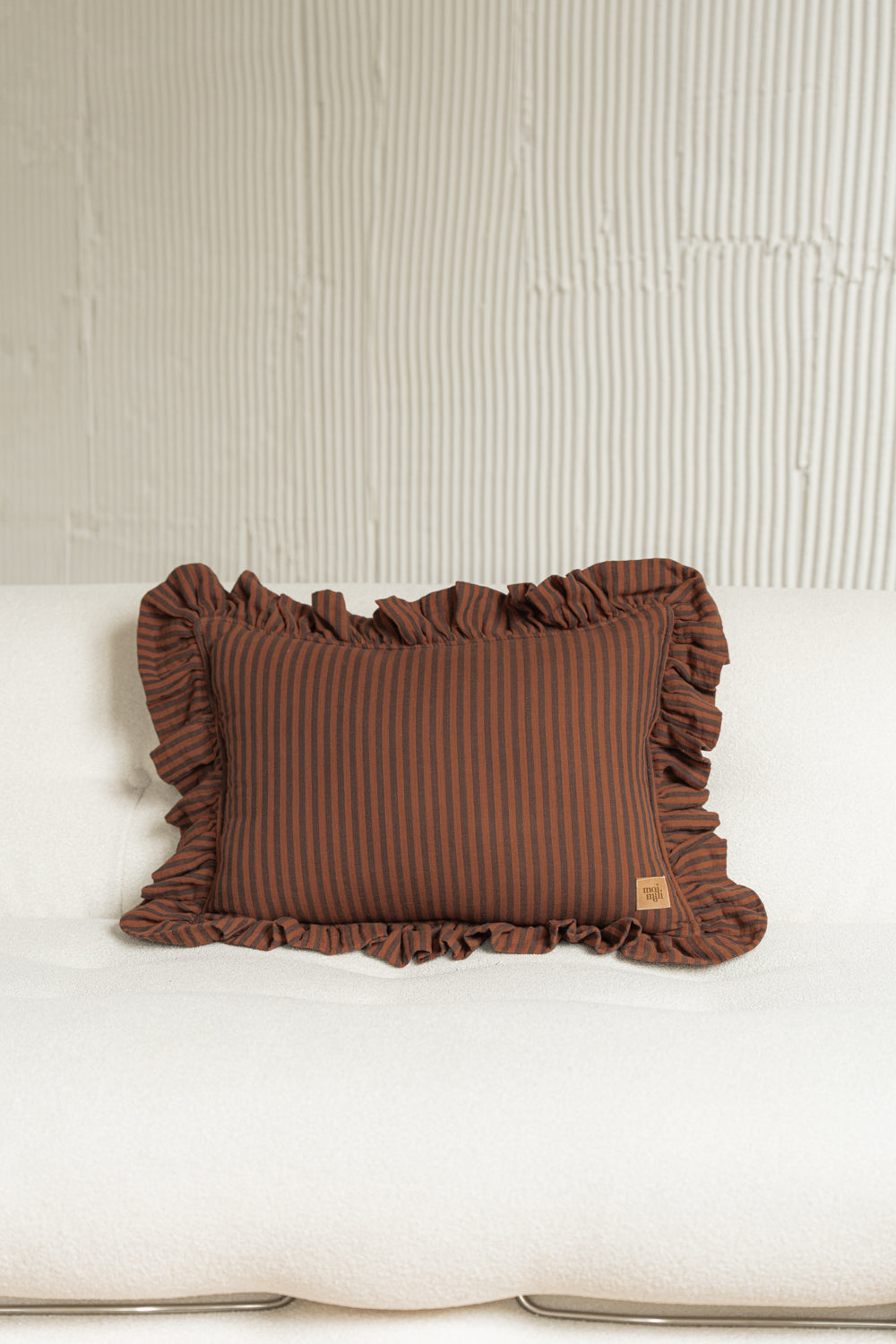 "Rusty Stripes" Pillow with Frill