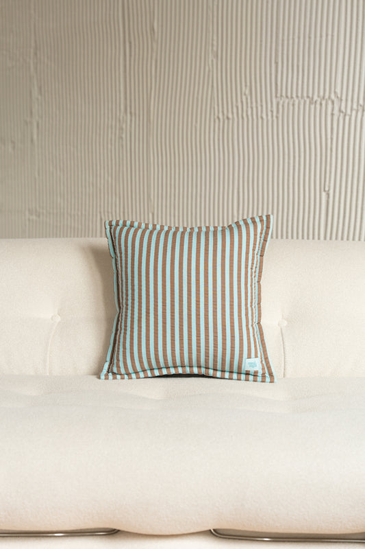 "Blue and Brown Stripes" Pillow