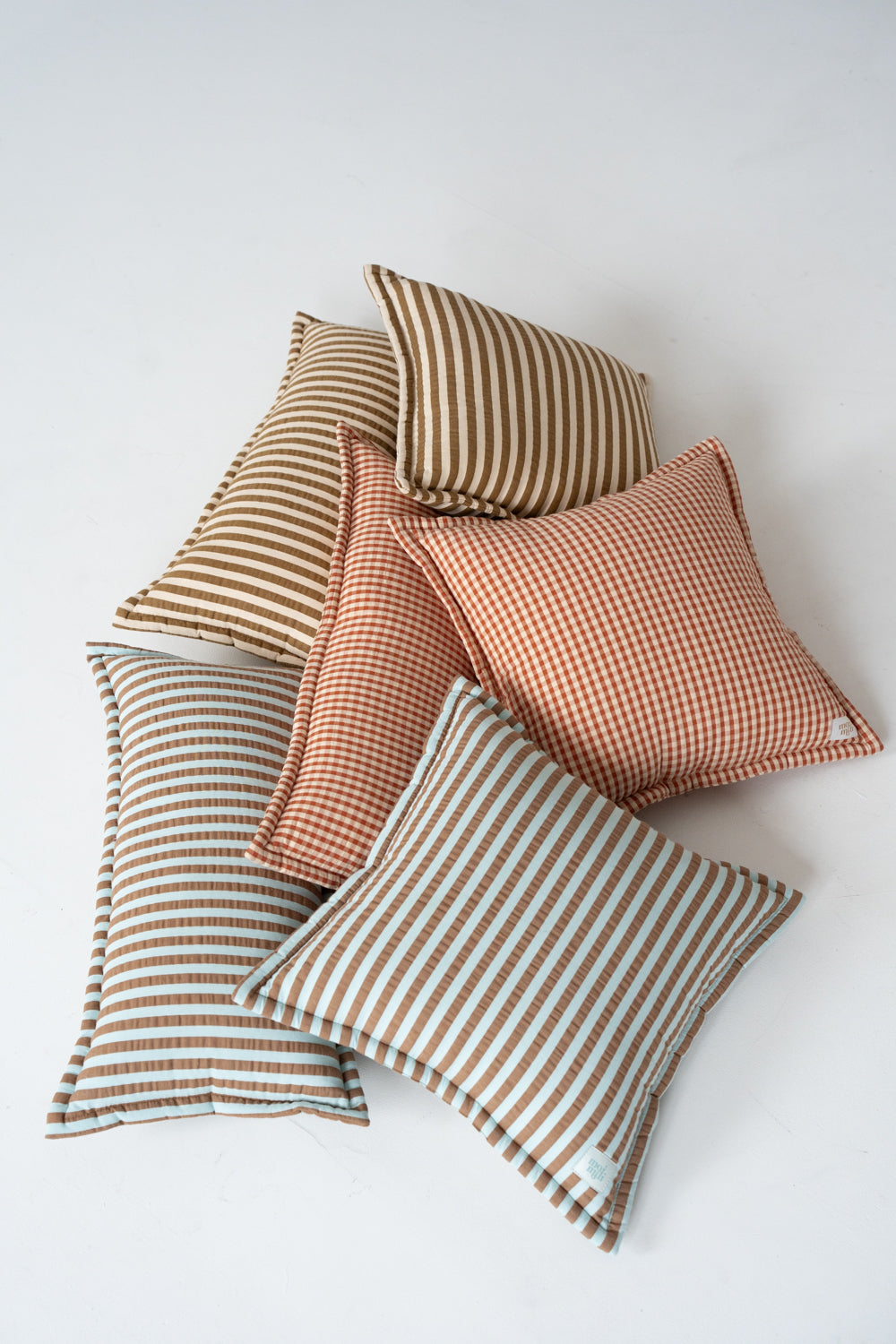 "Blue and Brown Stripes" Pillow