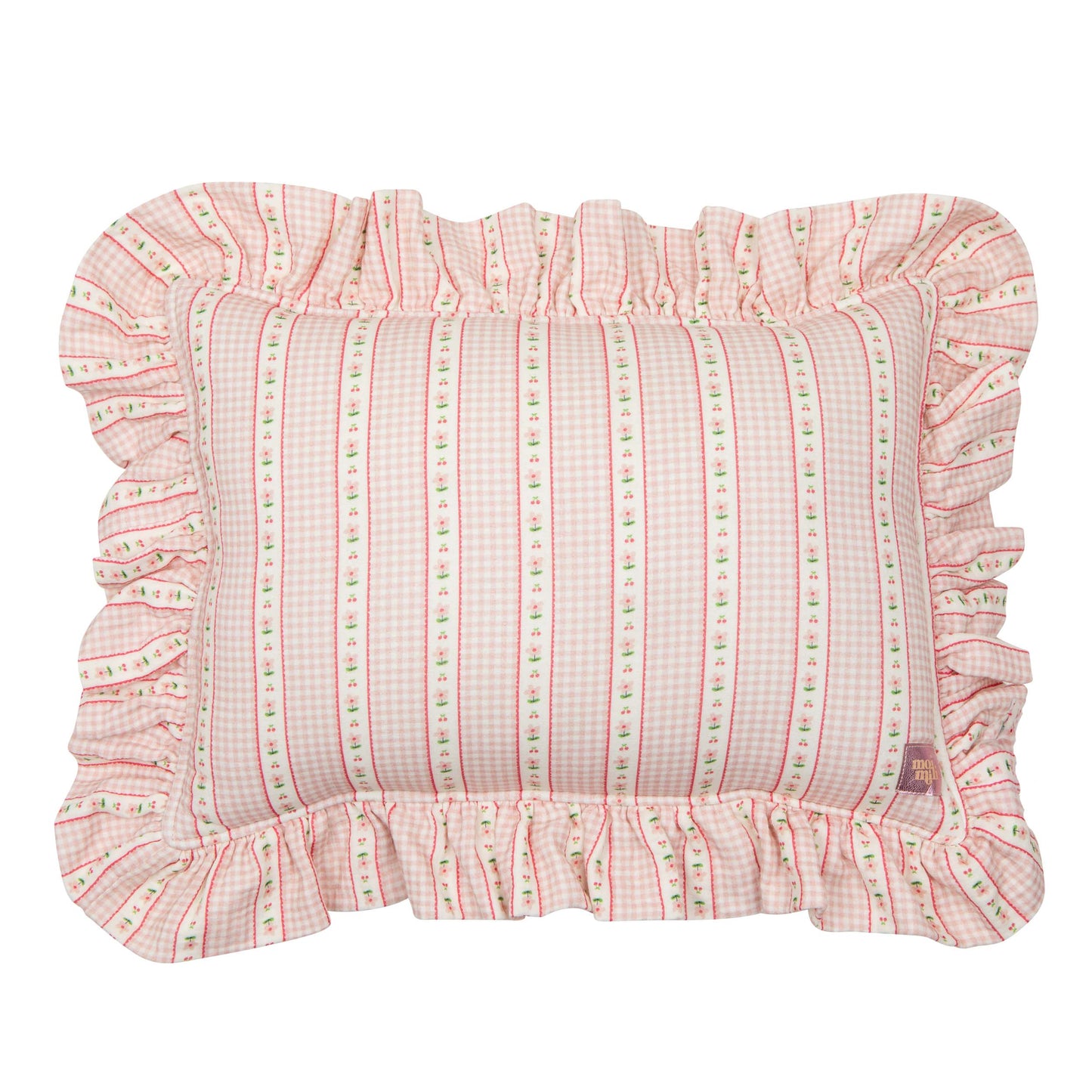 "Vintage Style Flowers" Pillow with Frill