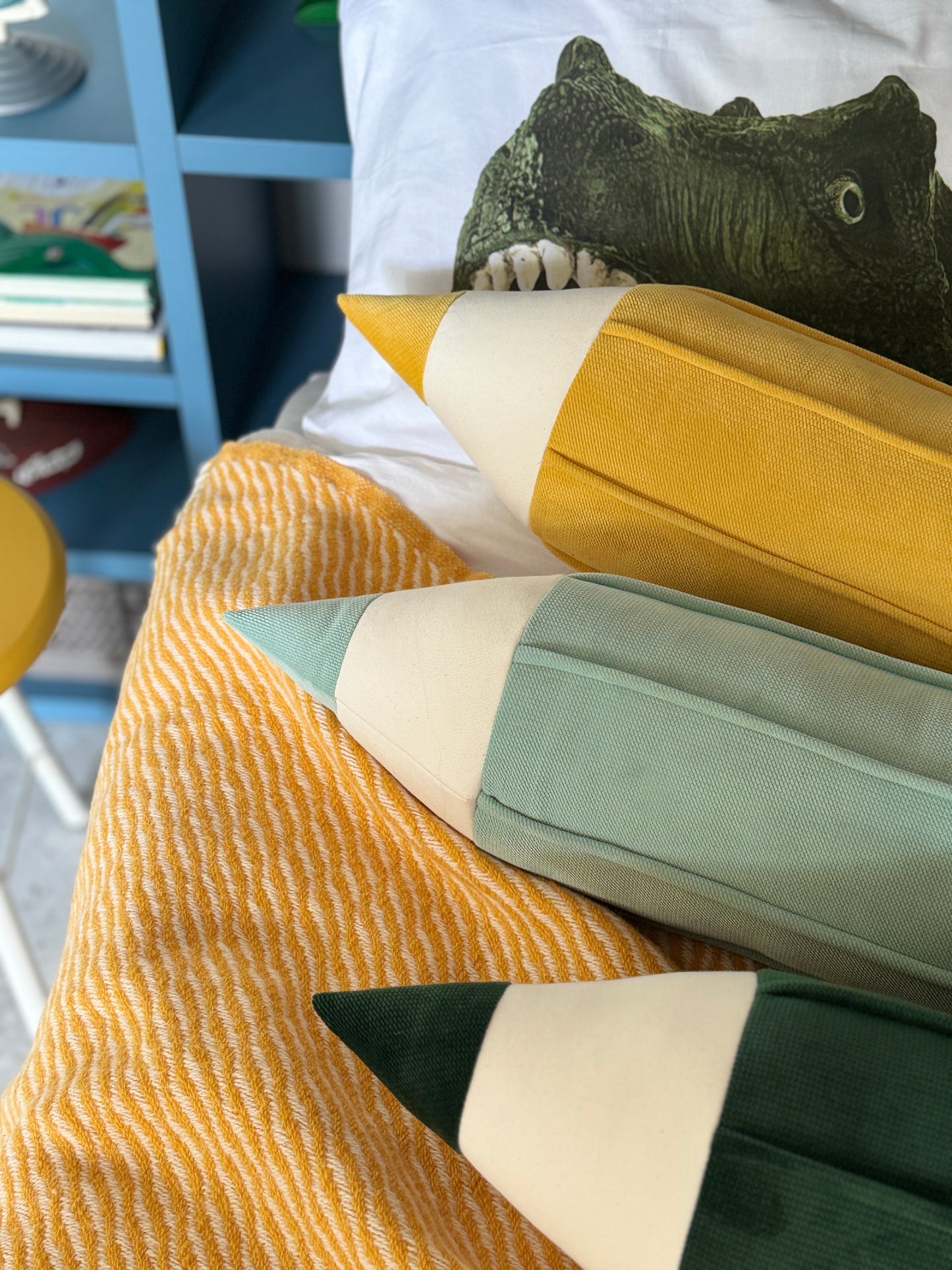 "Yellow" Velvet Crayon Pillow
