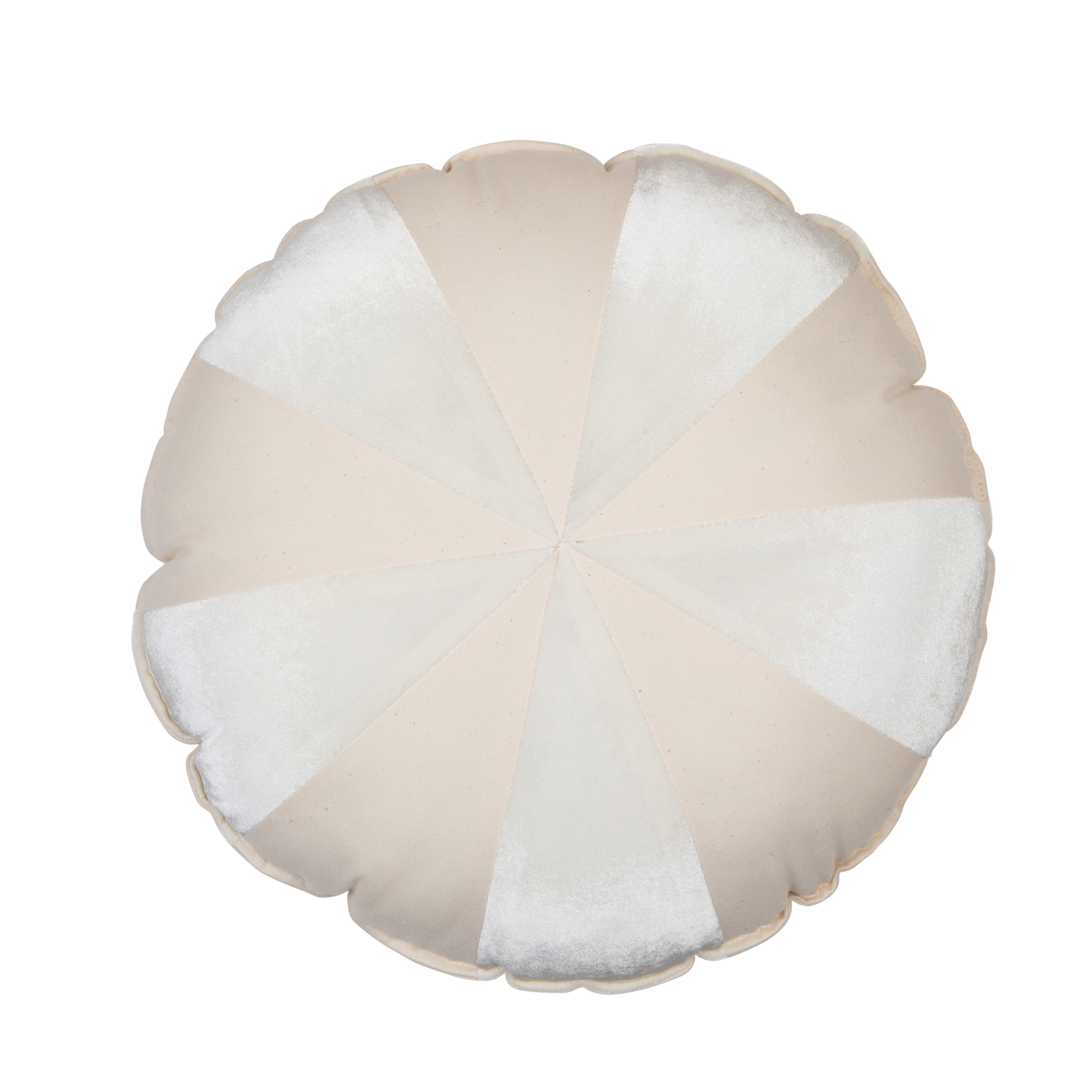“White” Round Patchwork Pillow