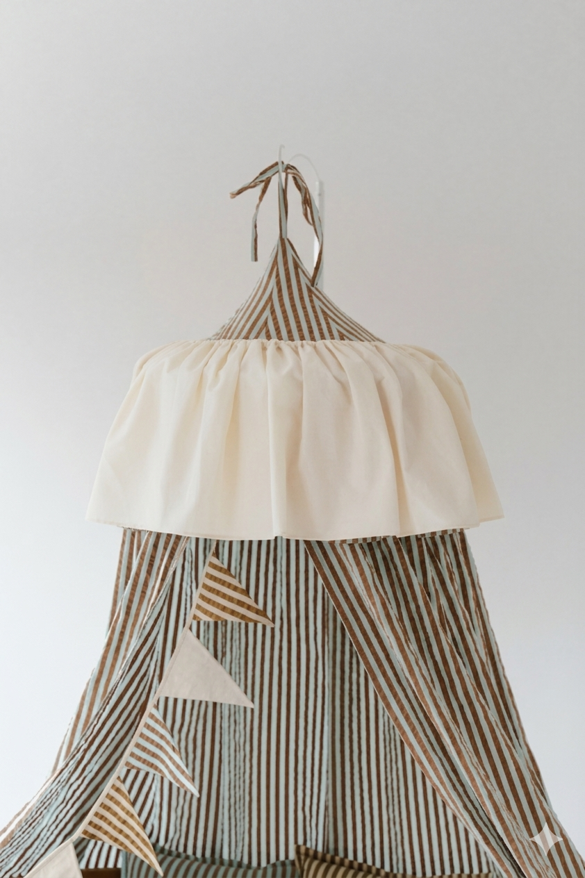 "Blue and Brown Stripes" Canopy
