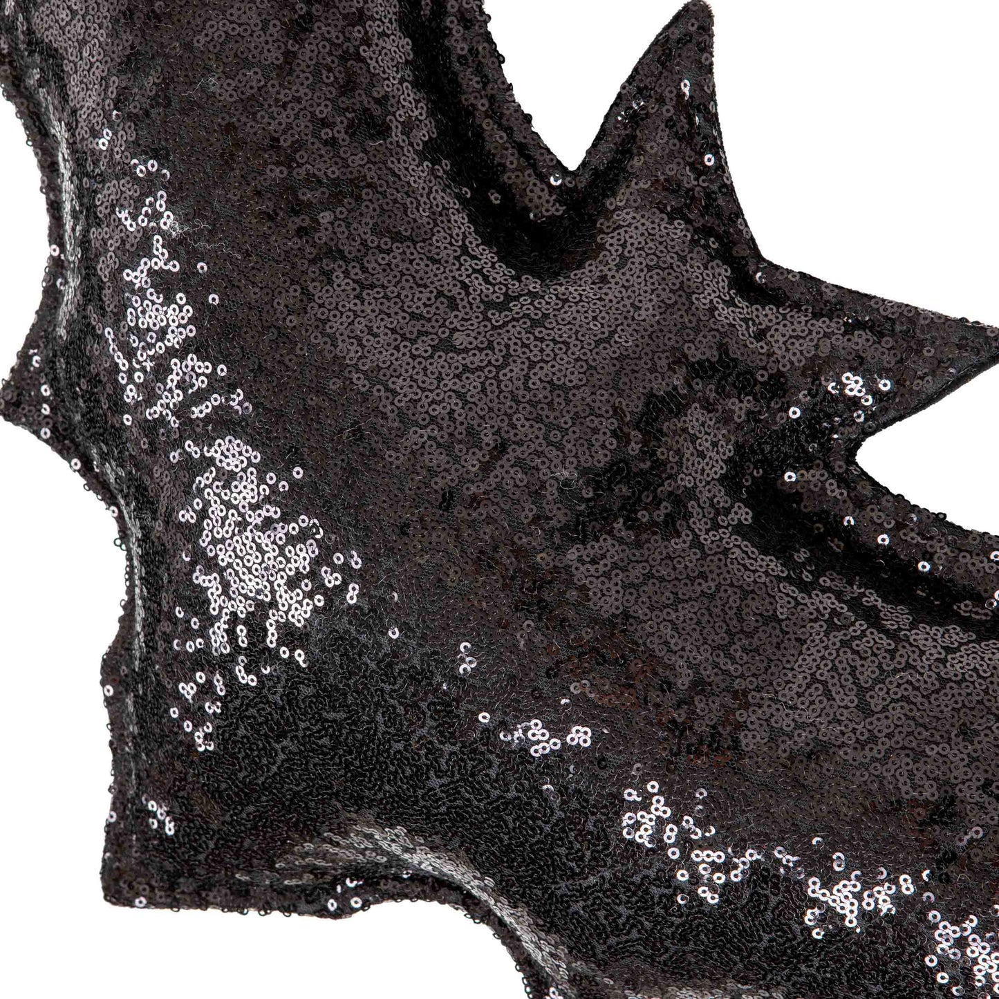 "Black Sequins" Halloween Bat Pillow