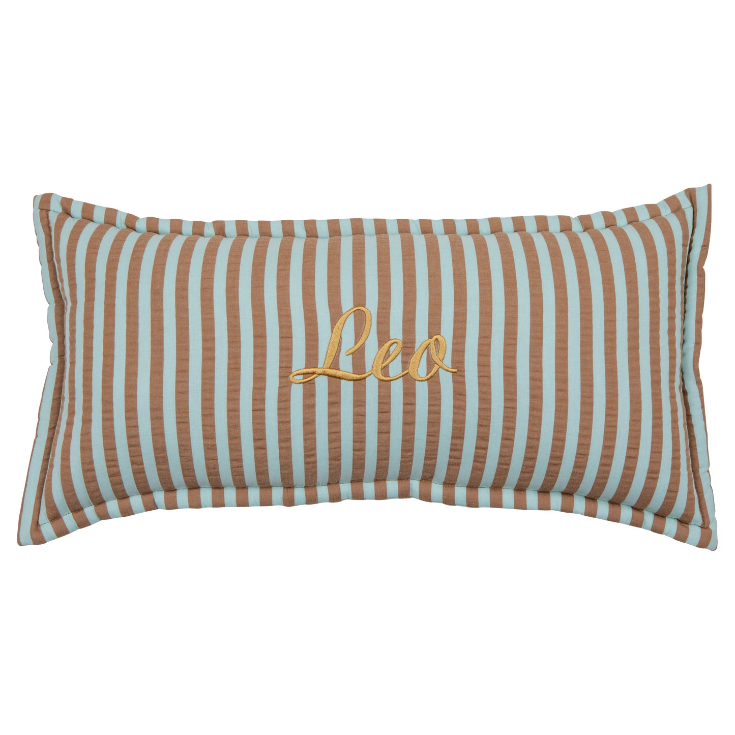 "Blue and Brown Stripes" Bolster Pillow