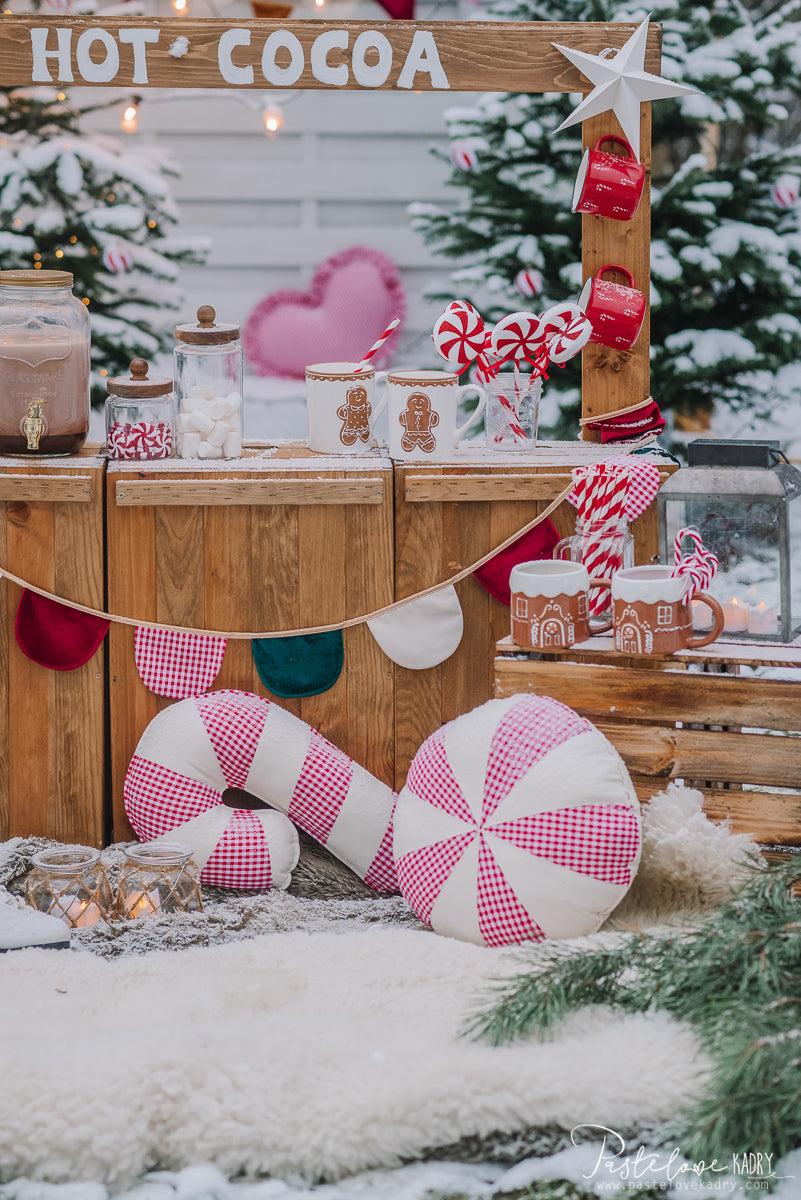 “Red Checkered” Garland with Half Moons
