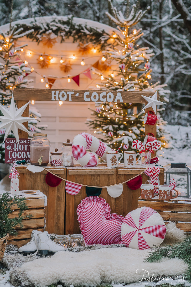 "Red Checkered" Heart Pillow with Frill