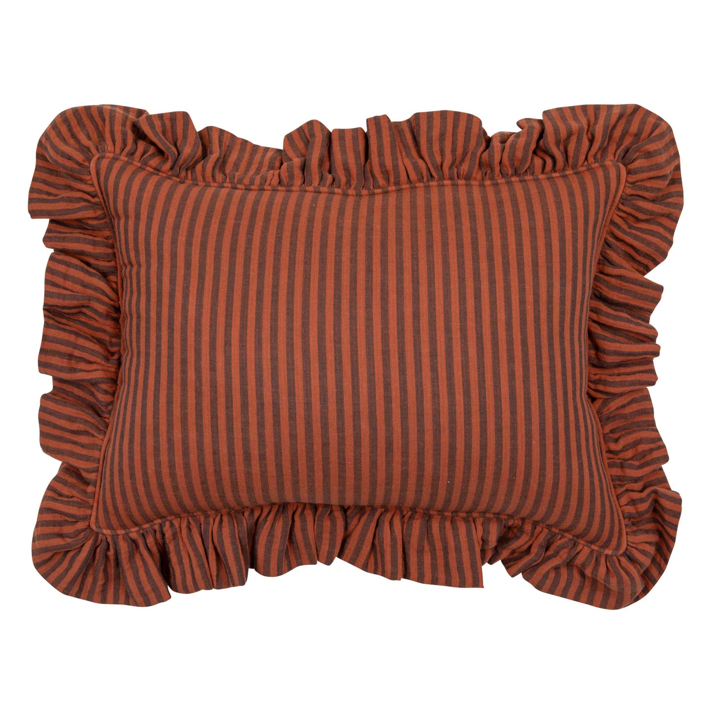 "Rusty Stripes" Pillow with Frill