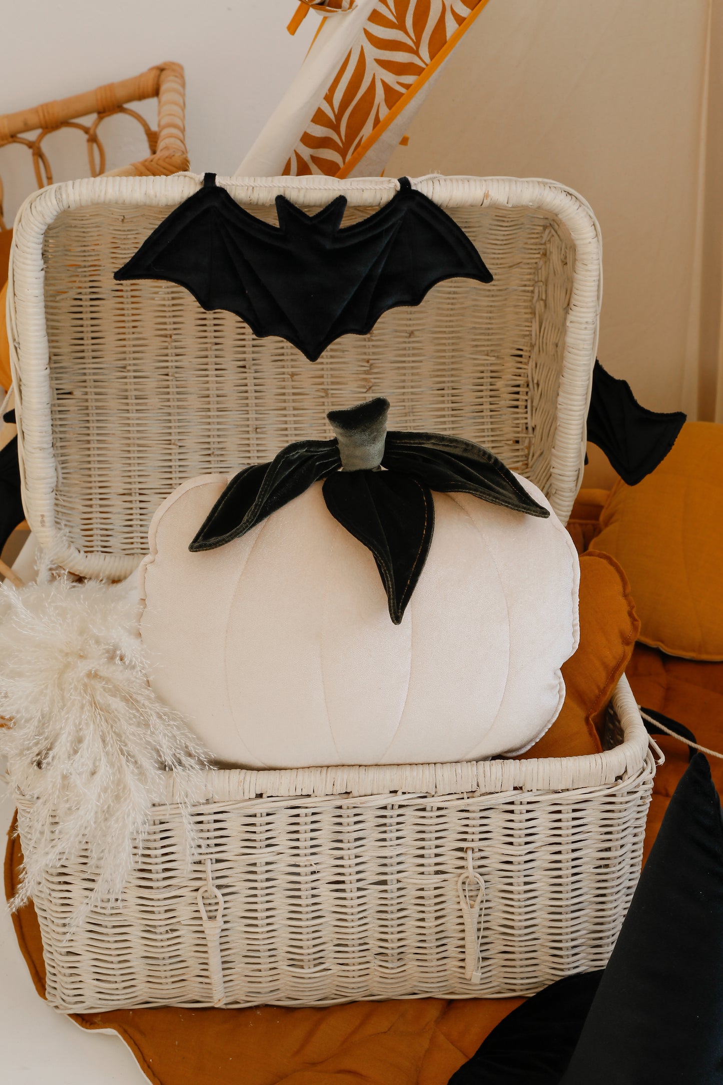 "Cream" Halloween Pumpkin Pillow