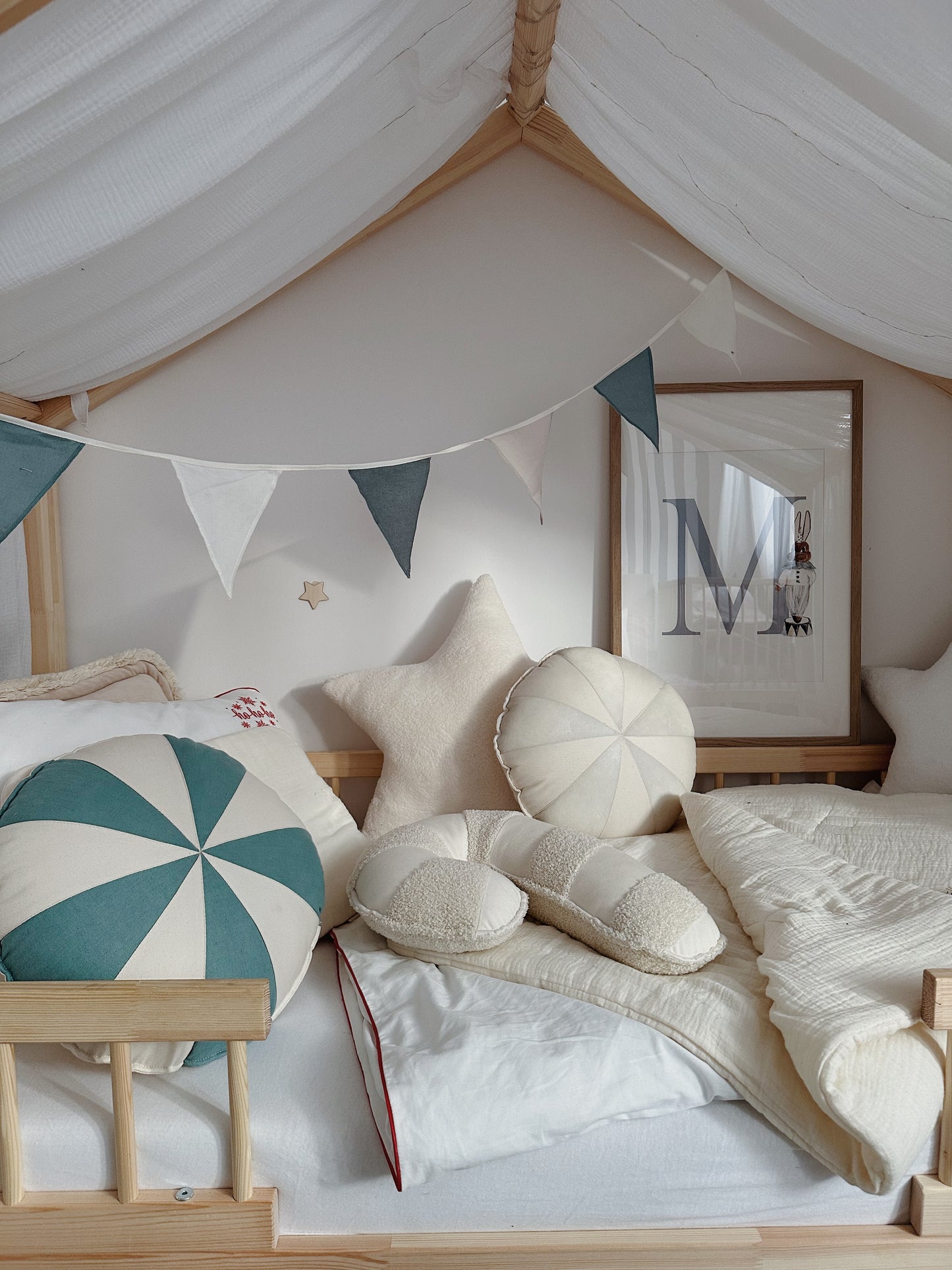 Boucle “White Teddy" Lollipop Patchwork Pillow