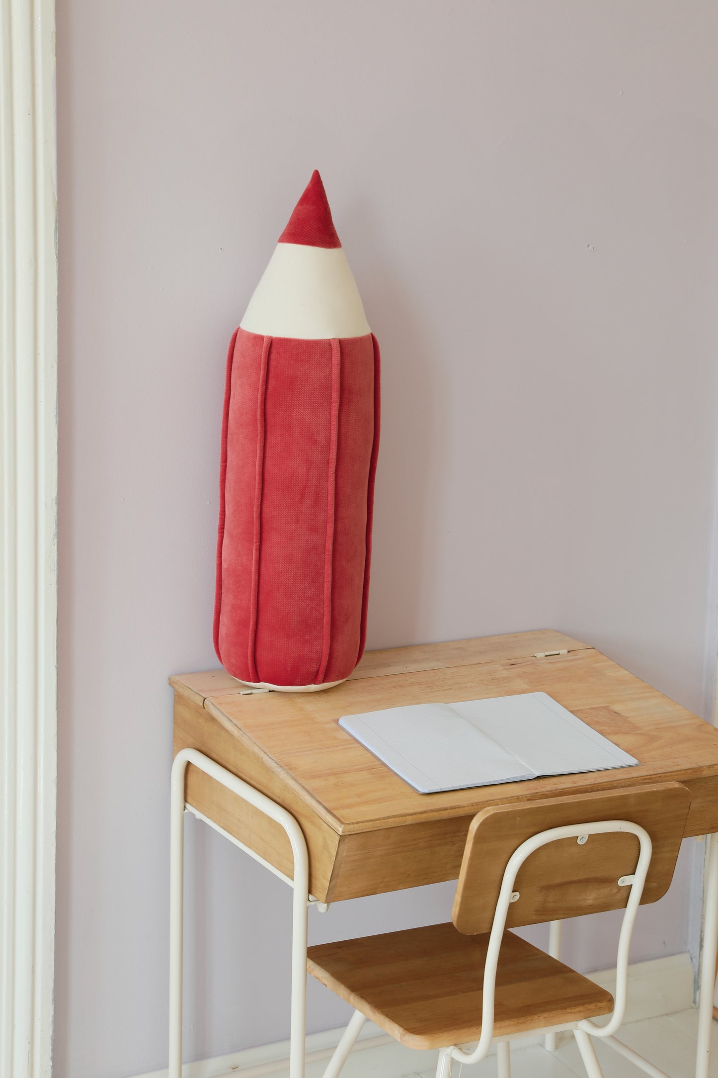 "Coral" Velvet Crayon Pillow