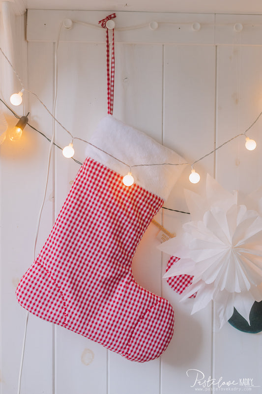 "Red Checkered" Christmas Stocking