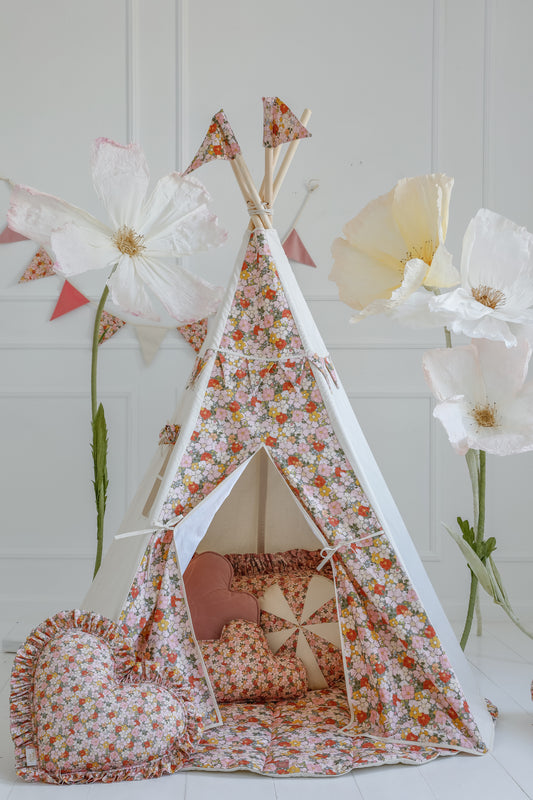 “Green Garden” Teepee Tent and Round Mat Set