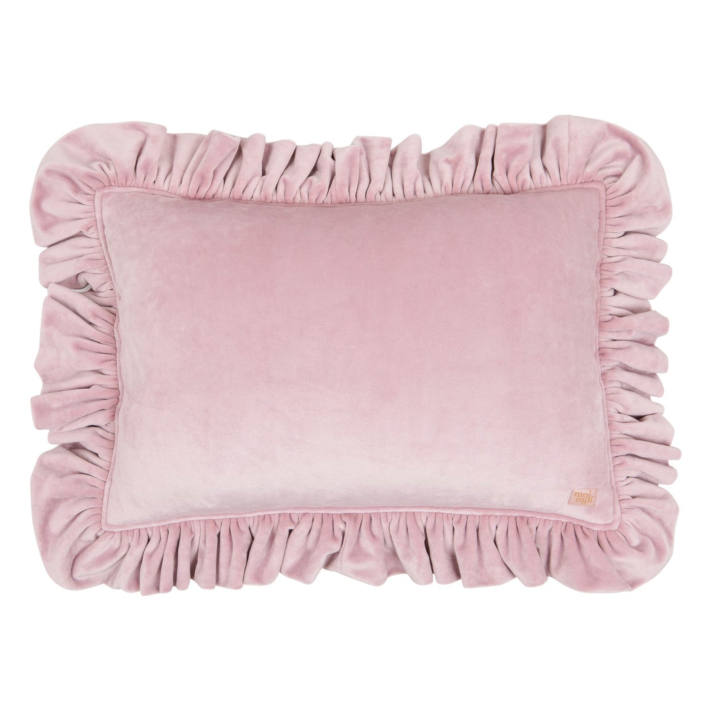 “Light Pink” Soft Velvet Pillow with Frill