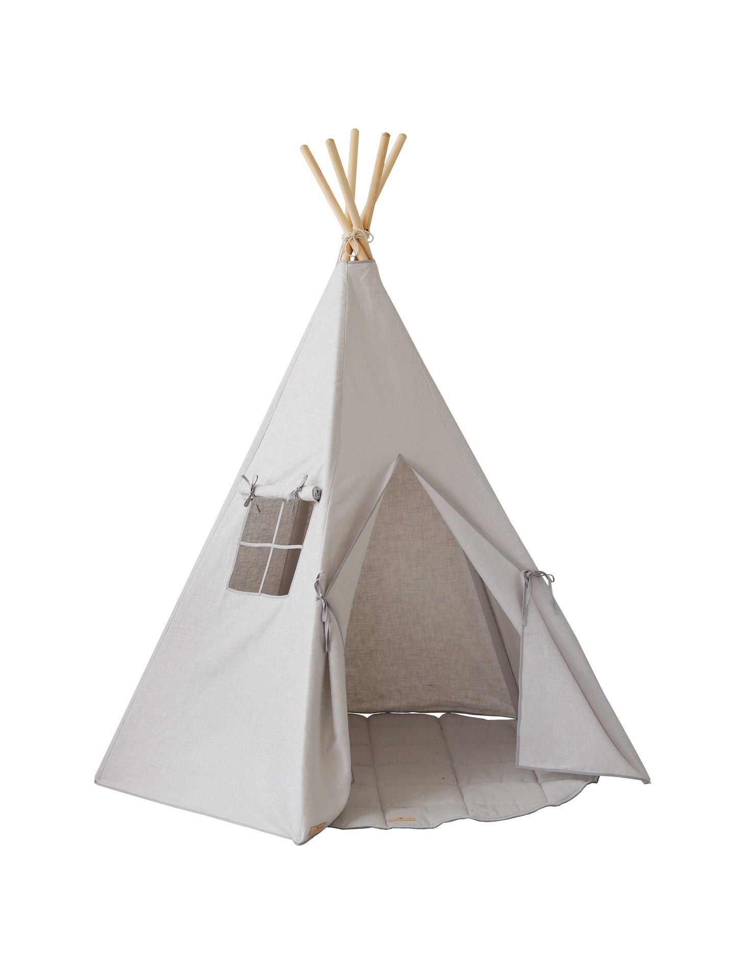 “Pigeon Grey” Teepee Tent and Round Mat Set
