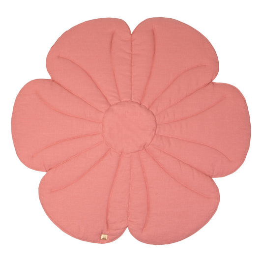 Linen "Coral Pink Dahlia" Bloom Mat