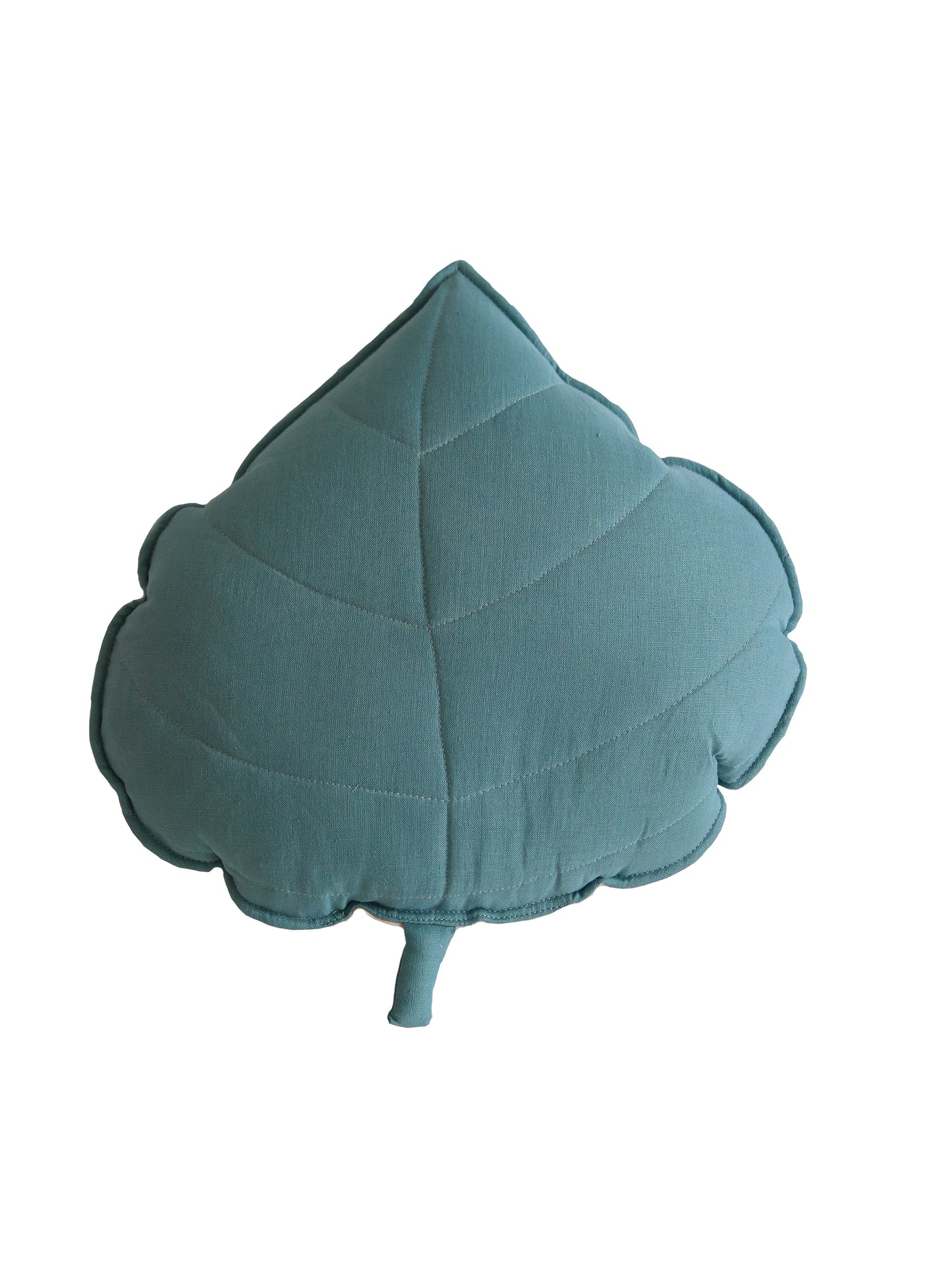 Linen “Eye of the Sea” Leaf Pillow