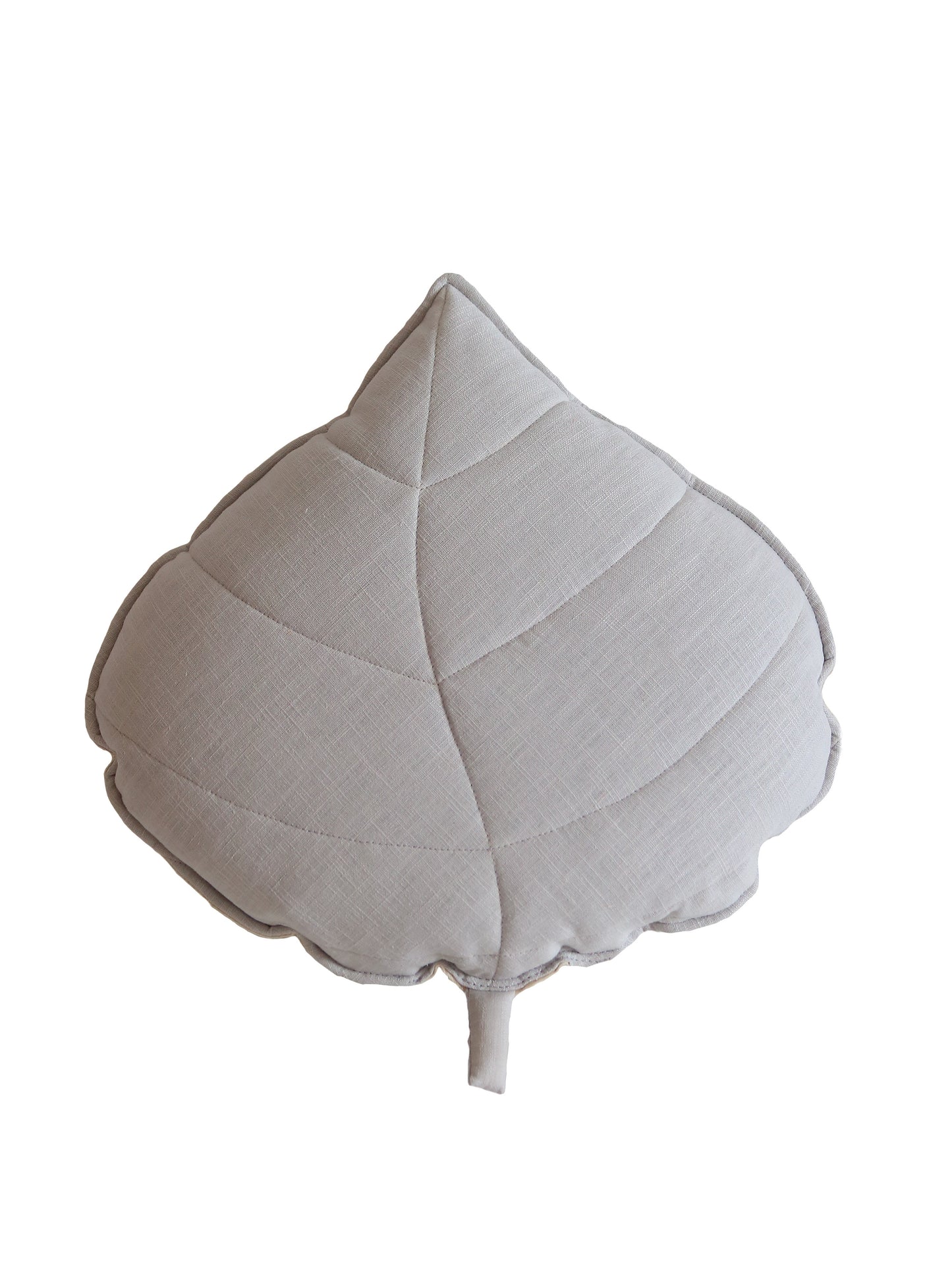 Linen “Pigeon Grey” Leaf Pillow