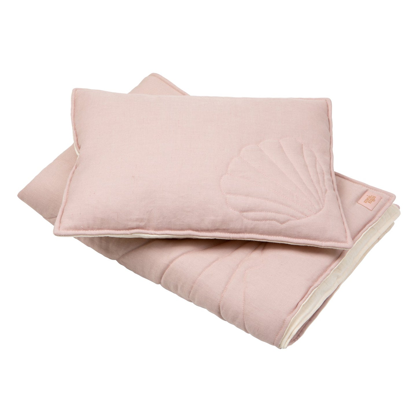 Linen "Powder Pink" Shell Child Cover Set