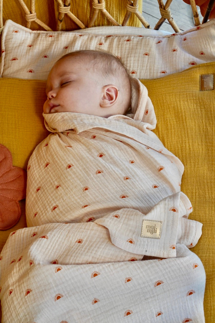 Muslin "Ochre" Baby Swaddle Blanket
