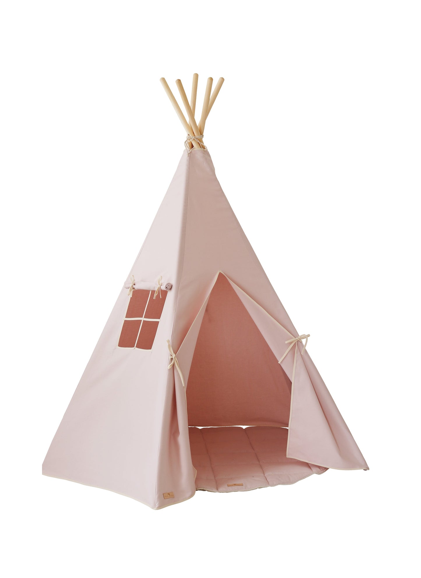 “Pink” Teepee and "Pink and Beige" Round Mat Set