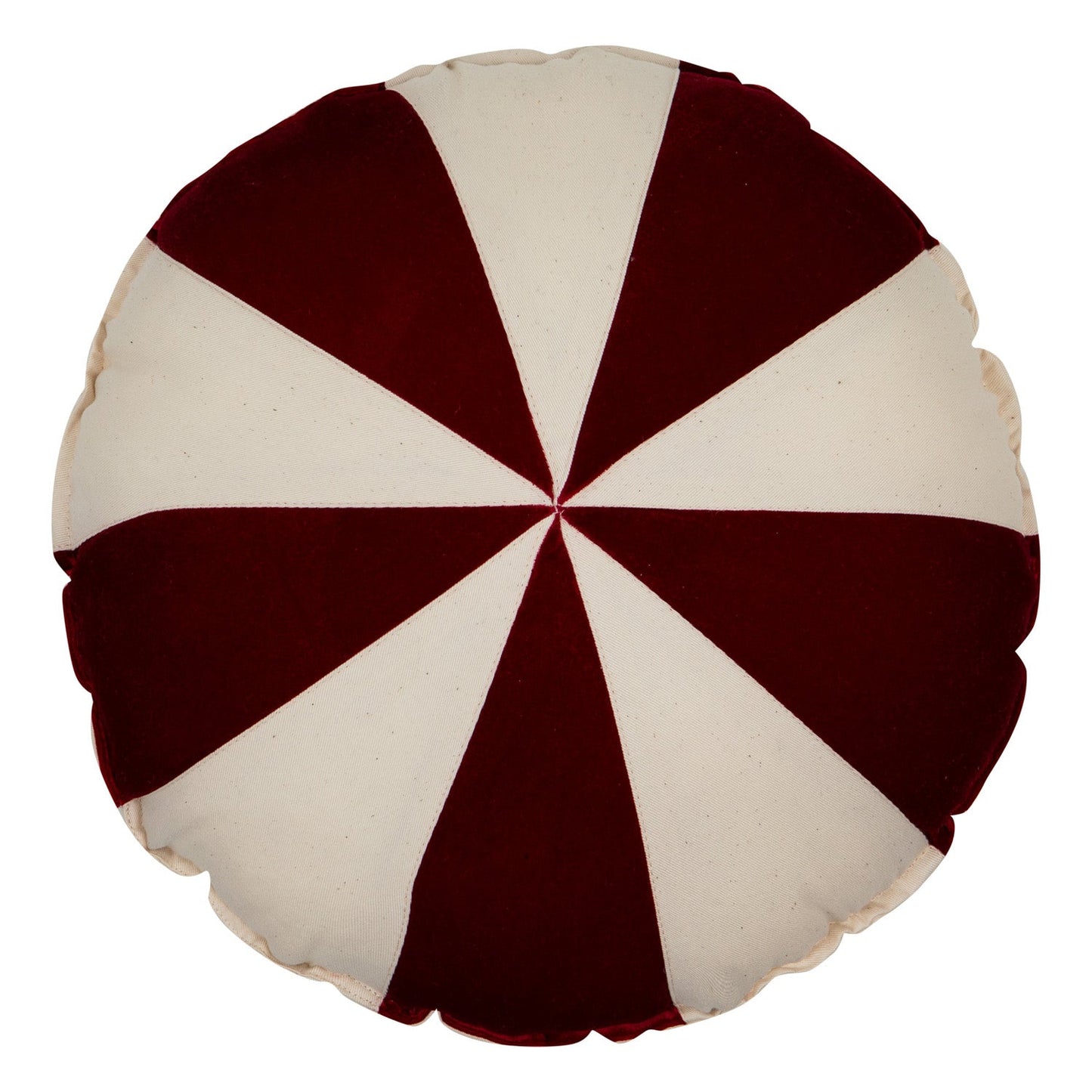 “Red Circus” Round Patchwork Pillow