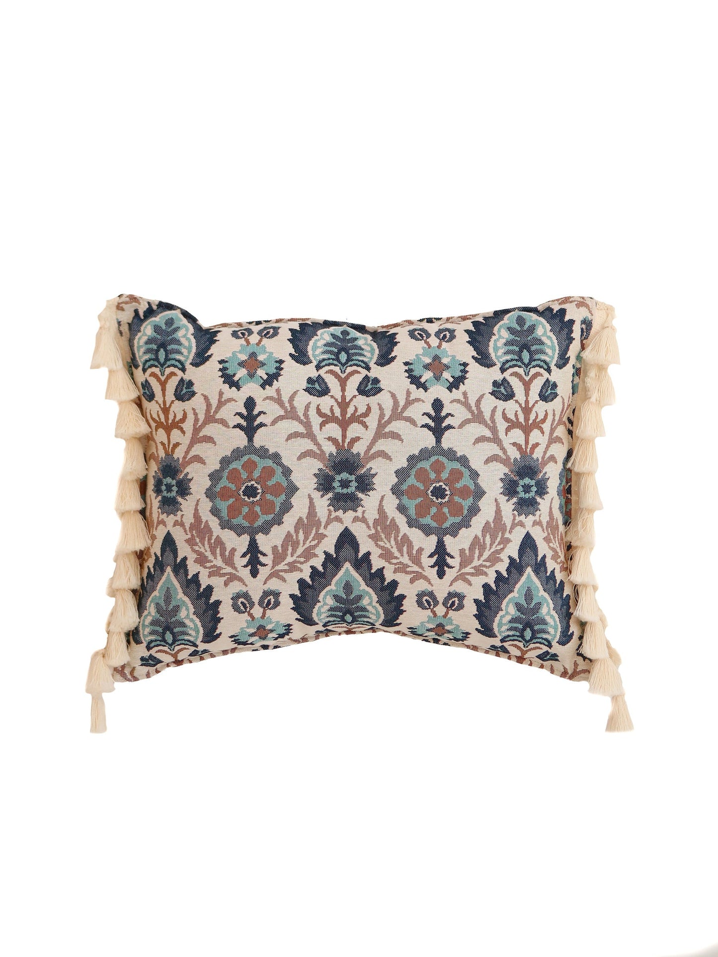 "Blue Iris in Istanbul" Pillow with Fringe
