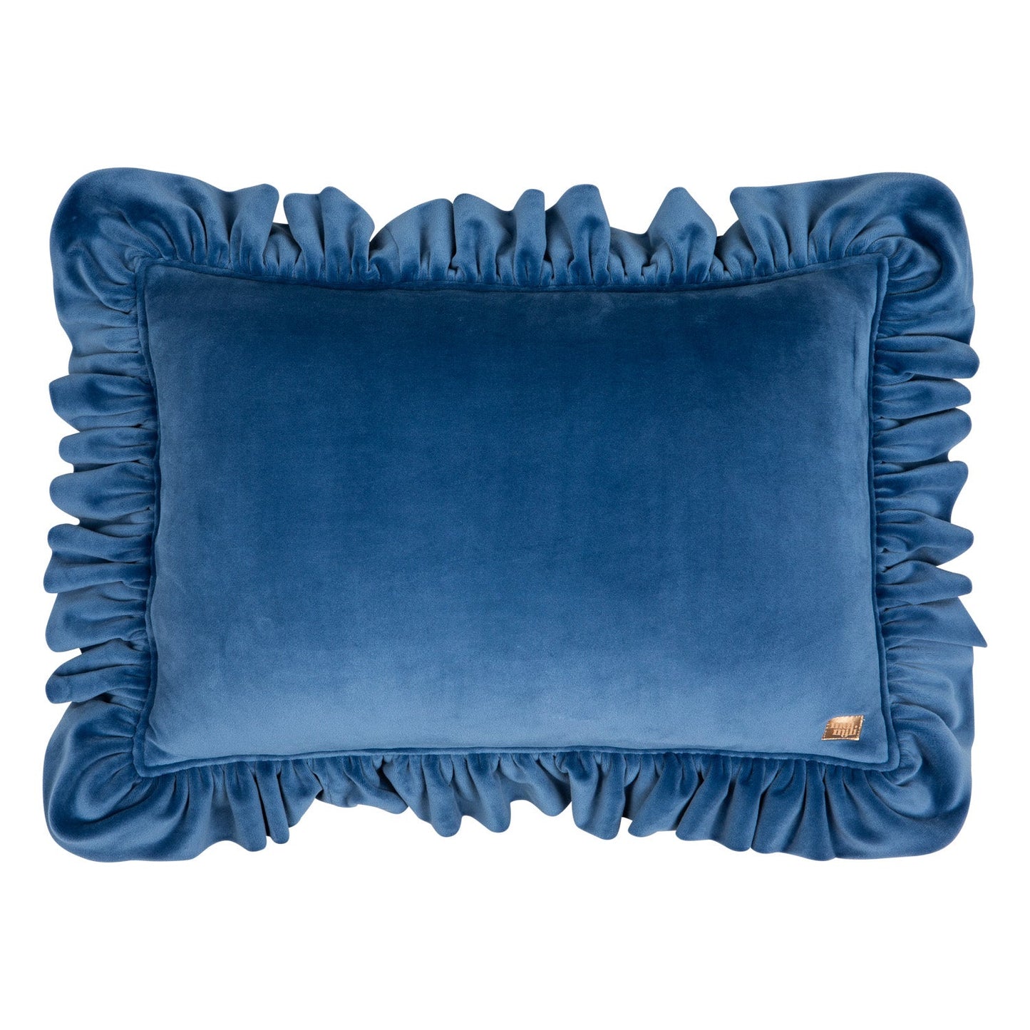 “Sapphire” Soft Velvet Pillow with Frill