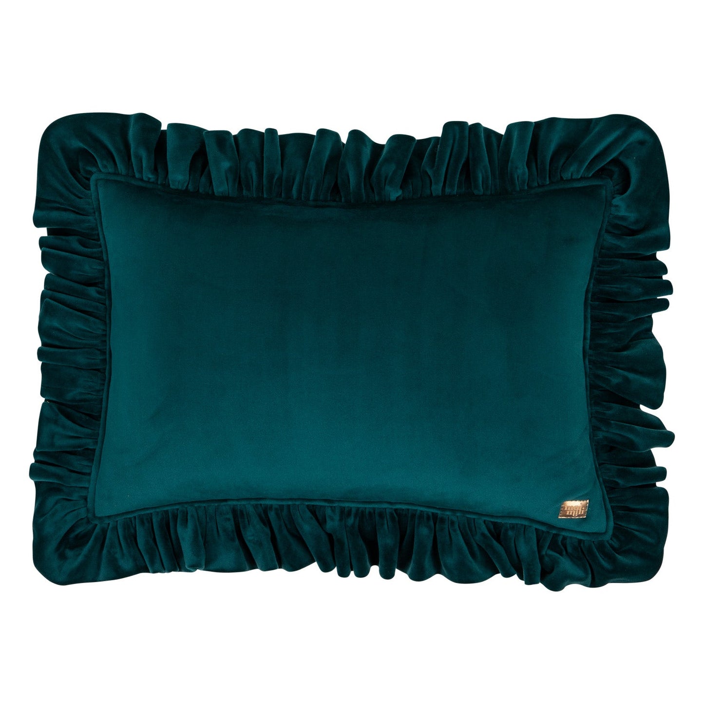 “Emerald” Soft Velvet Pillow with Frill