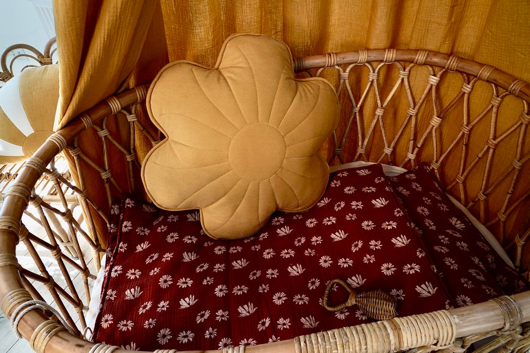 Velvet "Honey Azalea" Flower Pillow